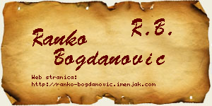 Ranko Bogdanović vizit kartica